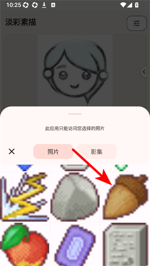 素描相机铅笔画